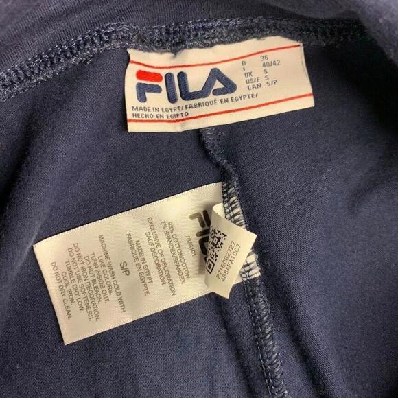 Fila Womens Blue Cotton Pull On Logo Leggings Yoga Activewear Size Small - Picture 4 of 6
